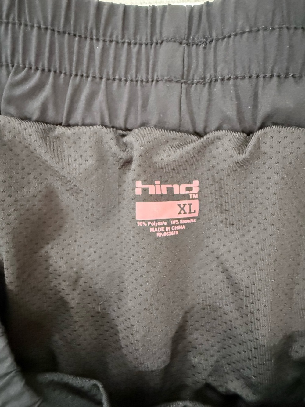 Hind Black Athletic Running Shorts with Pink Logo - Picture 2 of 4
